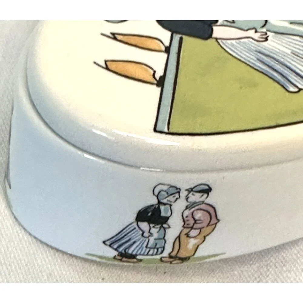 Heart Shape Trinket Box Polychroom Regina Gouda Handpainted Delftware Holland